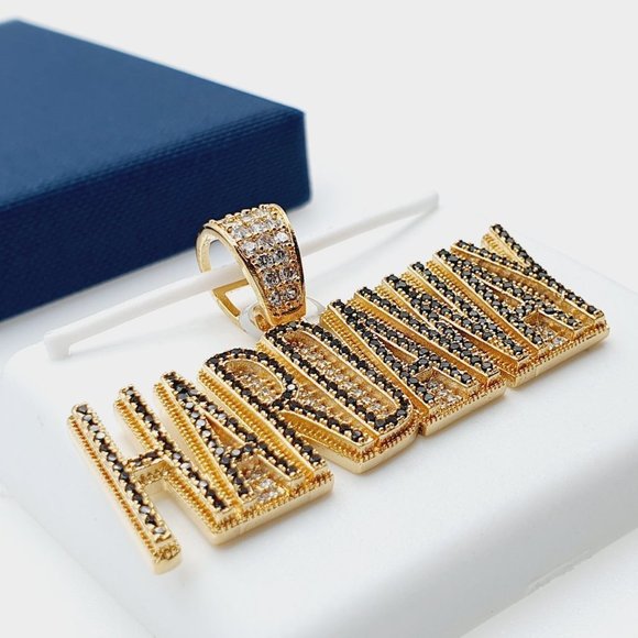 - "14K Gold Plated Cubic Zircon Pendant, EVBRS546 - Picture 9 of 10